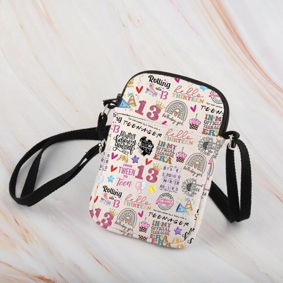 Lightweight Adjustable 'Hello 13' Canvas Crossbody Bag - Great for Gifting - Picture 4 of 7
